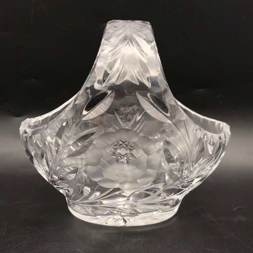 Lovely `Rose-Cut` Crystal Basket