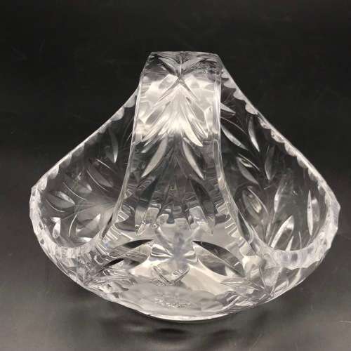 Lovely `Rose-Cut` Crystal Basket