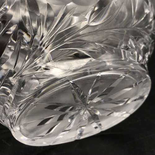 Lovely `Rose-Cut` Crystal Basket