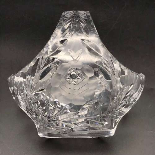 Lovely `Rose-Cut` Crystal Basket