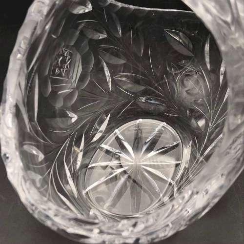 Lovely `Rose-Cut` Crystal Basket