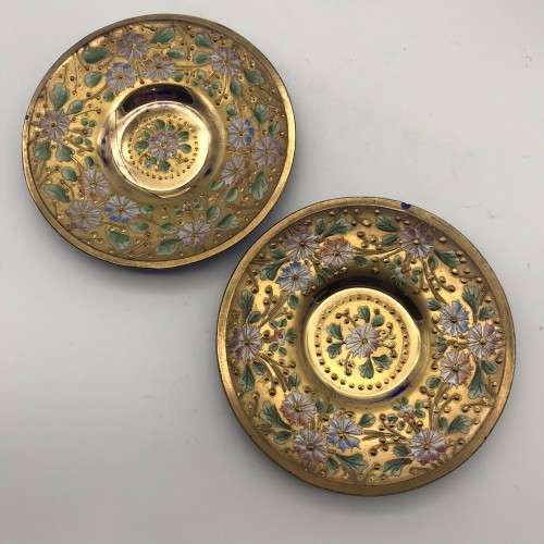 Lovely `Venetian Gilt & Enamel` Cups & Saucers
