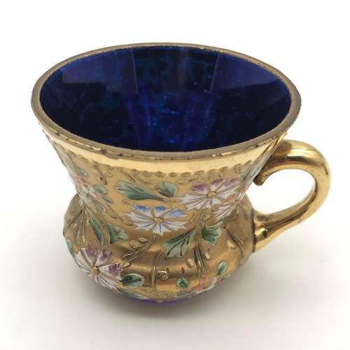 Lovely `Venetian Gilt & Enamel` Cups & Saucers