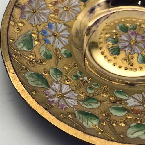 Lovely `Venetian Gilt & Enamel` Cups & Saucers