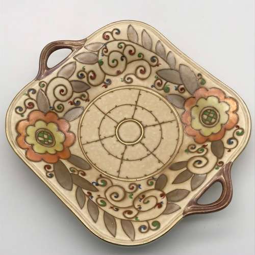Wonderful `Charlotte Rhead` Tube-Lined Dish (Trellis Design)