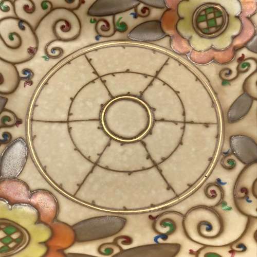Wonderful `Charlotte Rhead` Tube-Lined Dish (Trellis Design)