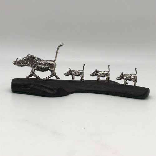 Sterling Silver `Patrick Mavros` Warthog Family