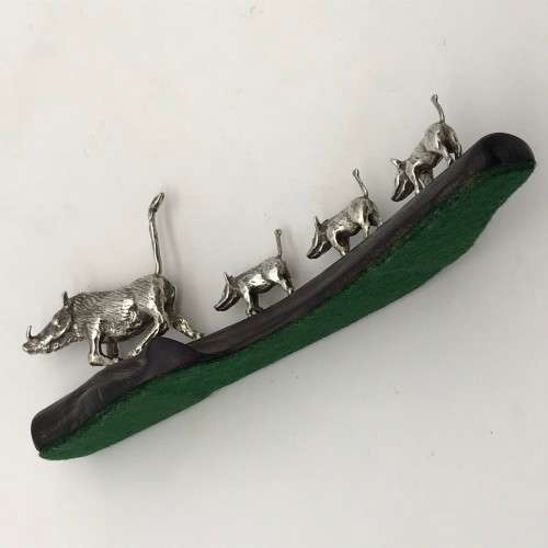 Sterling Silver `Patrick Mavros` Warthog Family