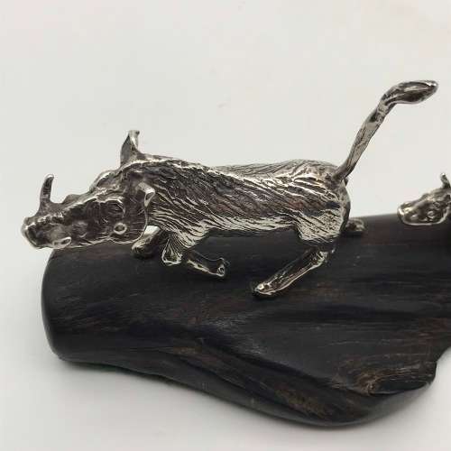 Sterling Silver `Patrick Mavros` Warthog Family