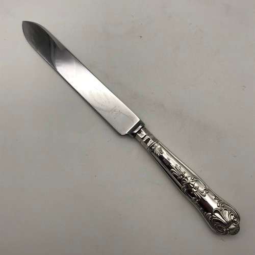 Early Sterling Silver Cake Knife (Queens Pattern)