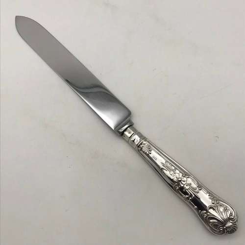 Early Sterling Silver Cake Knife (Queens Pattern)