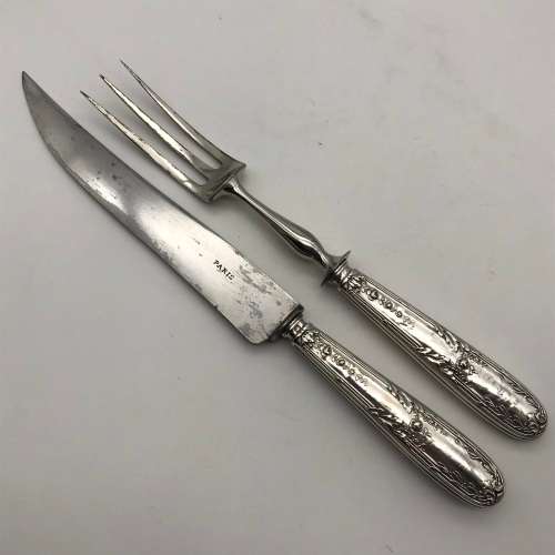 Early French Silver Handled Carving Set