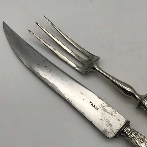 Early French Silver Handled Carving Set