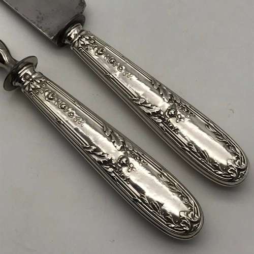 Early French Silver Handled Carving Set