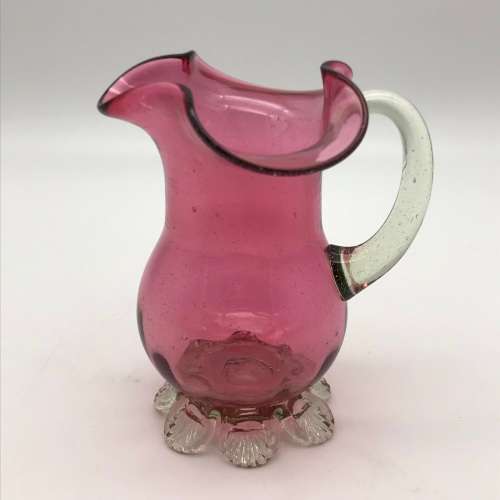 Antique `Cranberry Glass` Milk Jug
