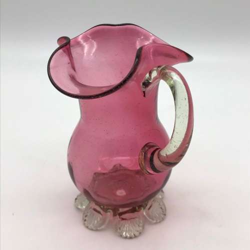 Antique `Cranberry Glass` Milk Jug