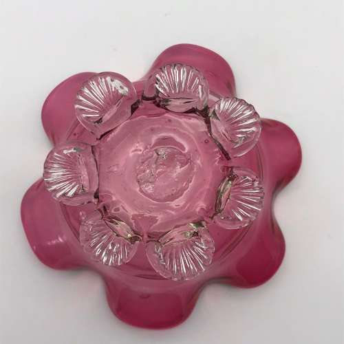Antique `Cranberry Glass` Trinket Bowl