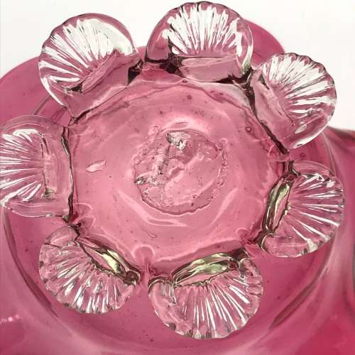 Antique `Cranberry Glass` Trinket Bowl