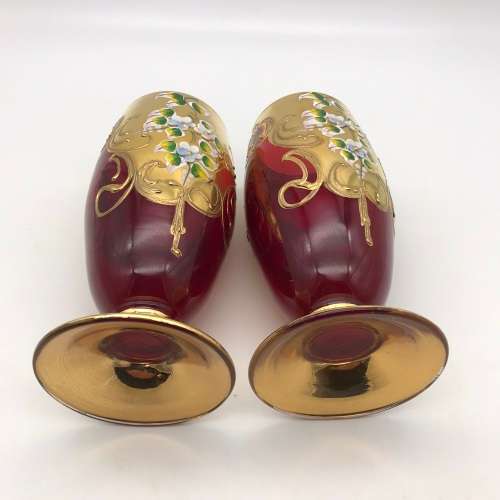Six Large `Venetian/Murano` Vintage Glasses
