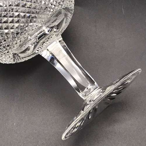 Scarce Pair of Thistle `Edinburgh & Leith` Crystal Wine Glasses