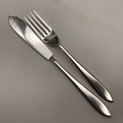 Vintage Silver-Plated Fish Knives & Forks (Cased)