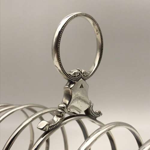 Large Antique Silver-Plated Toast Rack (With Broad Arrow Mark)
