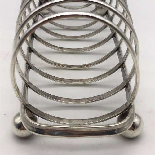 Large Antique Silver-Plated Toast Rack (With Broad Arrow Mark)