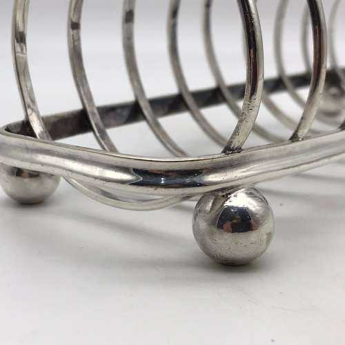 Large Antique Silver-Plated Toast Rack (With Broad Arrow Mark)
