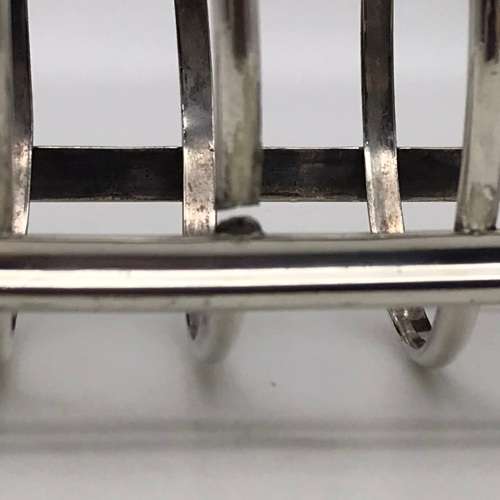Large Antique Silver-Plated Toast Rack (With Broad Arrow Mark)