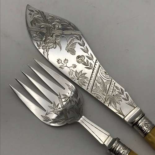 Attractive Antique Fish Servers