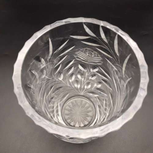 Large Vintage `Rose-Cut` Vase