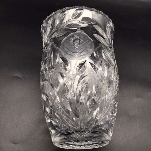 Large Vintage `Rose-Cut` Vase