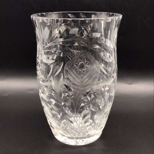 Large Vintage `Rose-Cut` Vase