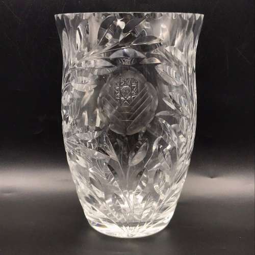 Large Vintage `Rose-Cut` Vase
