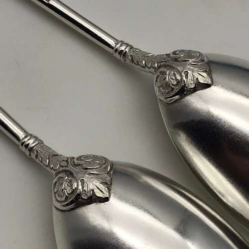 Victorian Silver-Plate `Apostle` Serving Spoons (Cased)