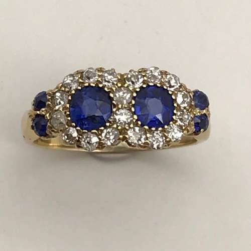 Victorian 18ct Gold, Sapphire & Diamond Ring