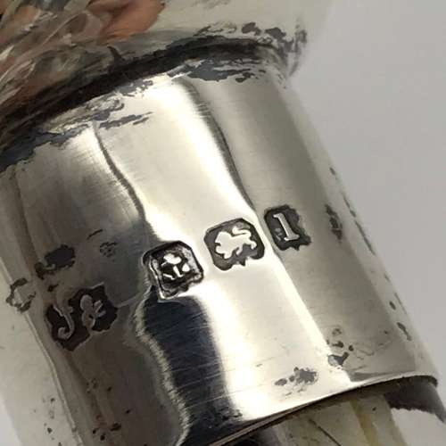 Unusual Antique Conjoined Oil & Vinegar Bottle with Silver Mounts