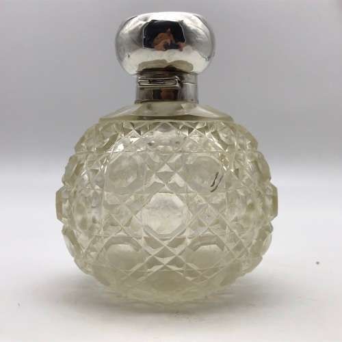 Antique Silver & Cut Crystal Perfume Bottle (1910)