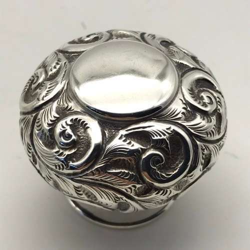 Large Antique Silver & Crystal Scent Bottle (1903)