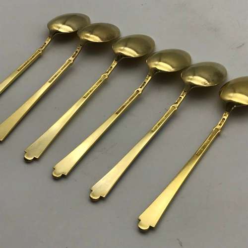 Danish Silver & Enamel Boxed Spoons (ELa - Denmark) (Asprey`s)