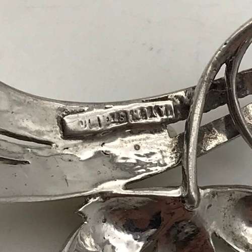 Vintage Sterling Silver & Pearl Brooch