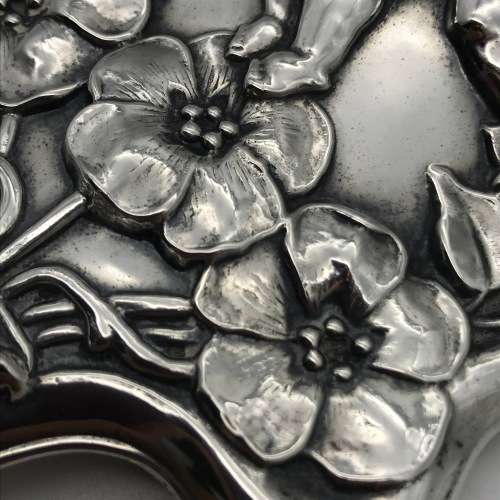 Stunning Antique Silver Art Nouveau Cherubs Hand Mirror (1904)