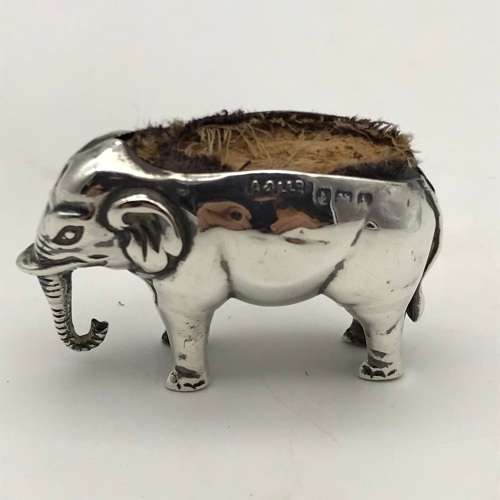 Antique Sterling Silver `Elephant` Pin Cushion (1908)