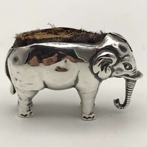 Antique Sterling Silver `Elephant` Pin Cushion (1908)