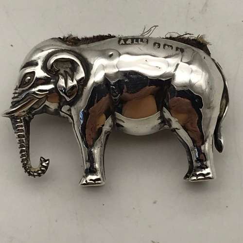 Antique Sterling Silver `Elephant` Pin Cushion (1908)