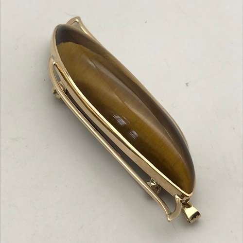 9ct Rose-Gold Tigers Eye Brooch or Pendant