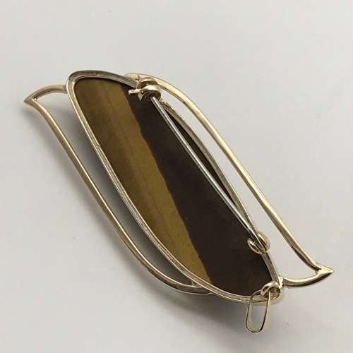 9ct Rose-Gold Tigers Eye Brooch or Pendant