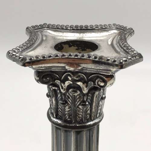 Antique Silver-Plated `Corinthian` Candlesticks