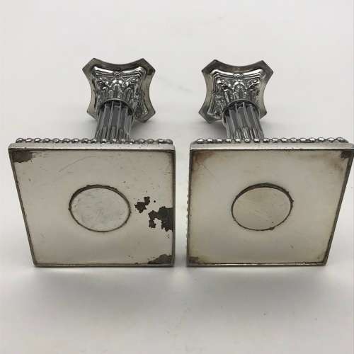 Antique Silver-Plated `Corinthian` Candlesticks