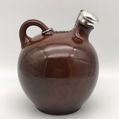 Royal Doulton `Kingsware` Flask with Silver Stopper (1905)